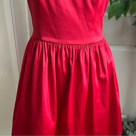 Forever 21 Bow Back Sleeveless Tulle Lined Satin Dress Red Sz M - Picture 4 of 16